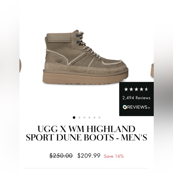 MENS UGG X WHITE MOUNTAINEERING HIGHLAND SPORT DUNE BOOTS - LMTD EDITION - Picture 8 of 8